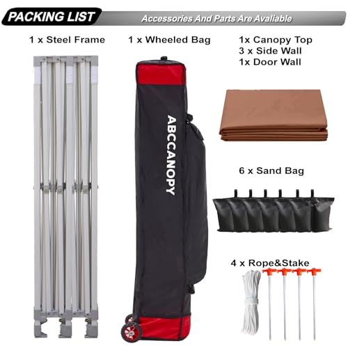 ABCCANOPY Easy Pop Up Canopy Tent with Sidewalls 10x10 Commercial -Series, White