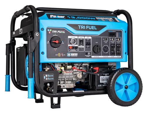 Pulsar 13,000-Watt Tri Fuel Gasoline, Propane, Natural Gas, Portable Generator with Remote Start