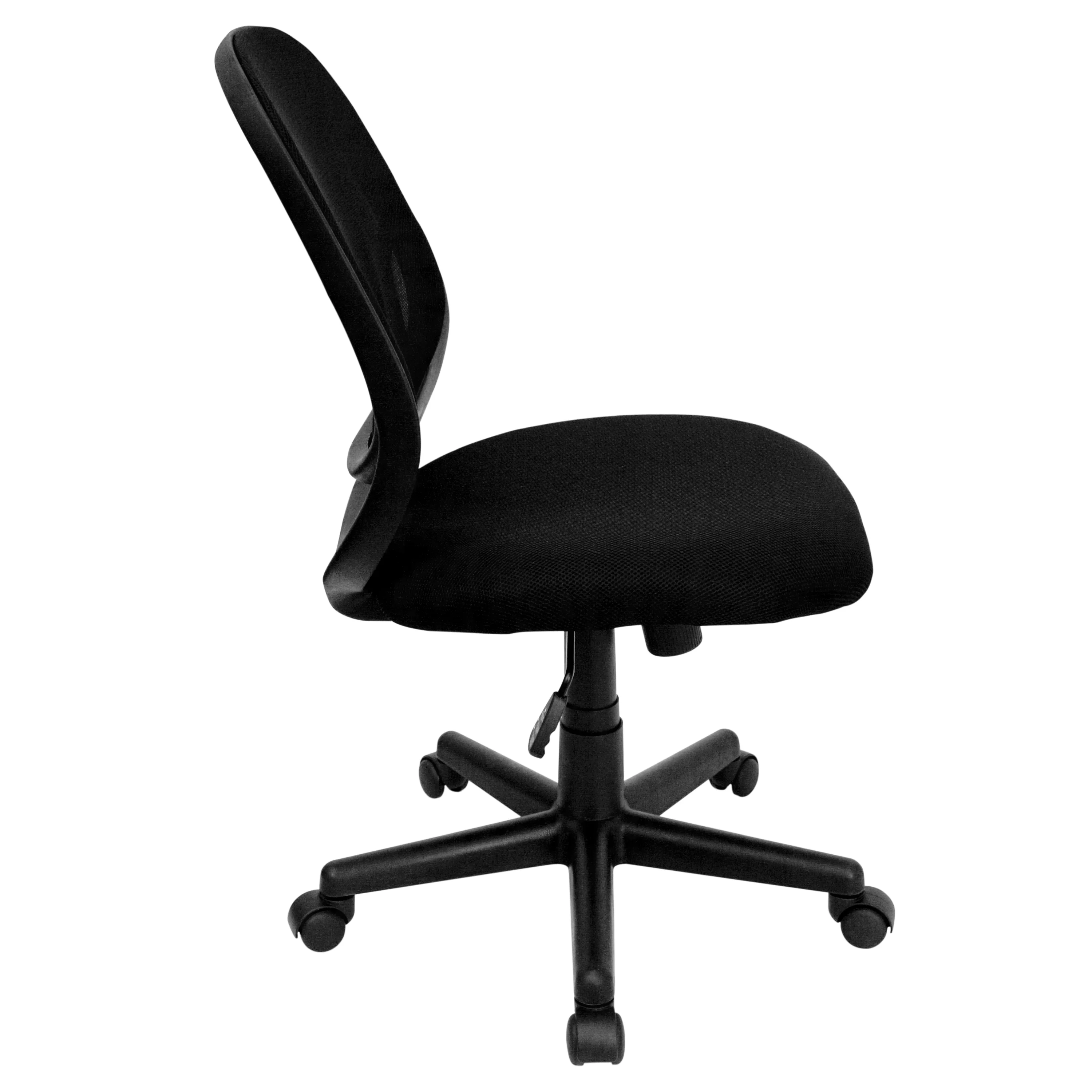 BizChair Y-GO Office Chair™ Mid-Back Black Mesh Swivel Task Office Chair