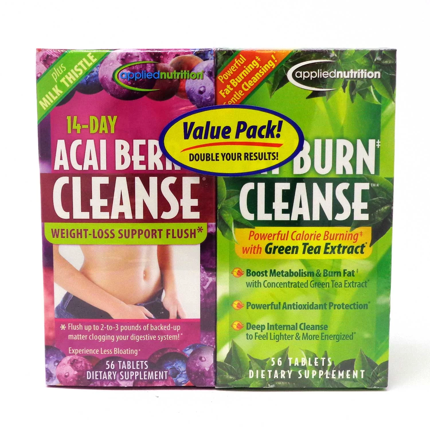 Applied Nutrition Value Pack 14 Day Acai Cleanse Plus Fat Burn Cleanse