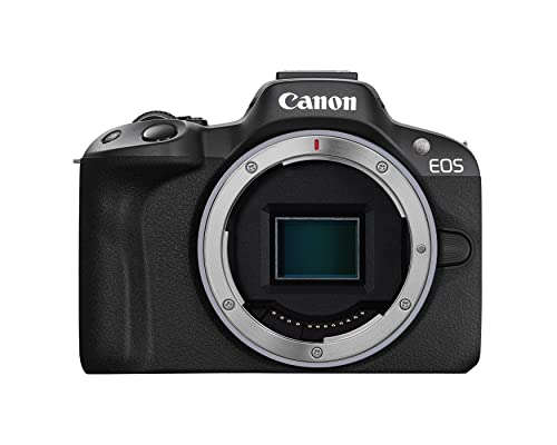 Canon EOS R50 Mirrorless Camera RF-S18-45mm F4.5-6.3 is STM Lens Kit, 24.2 Megapixel CMOS (APS-C) Sensor, 4K Video, Hybrid Camera, Photo and Video, Vlogging, Content Creator, RF Mount, Black