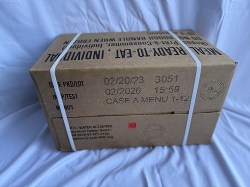 Genuine US Military MRE (Meals Ready to Eat) Factory Sealed Case A (Menu 1-12) Fresh dates Inspection 12/2026