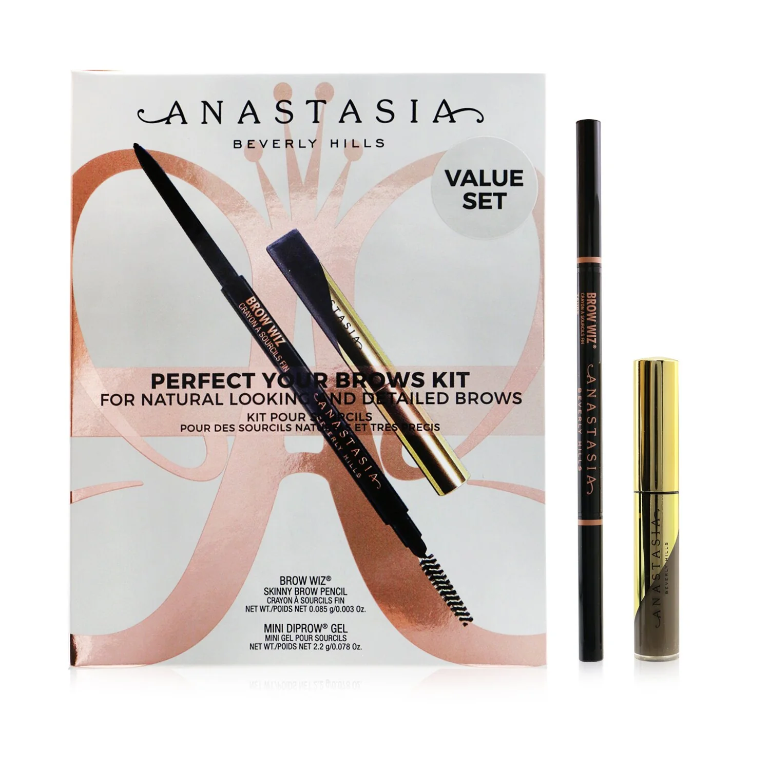 Anastasia Beverly Hills Perfect Your Brows Kit (Brow Wiz + Mini Dipbrow Gel) - # Medium Brown  2pcs