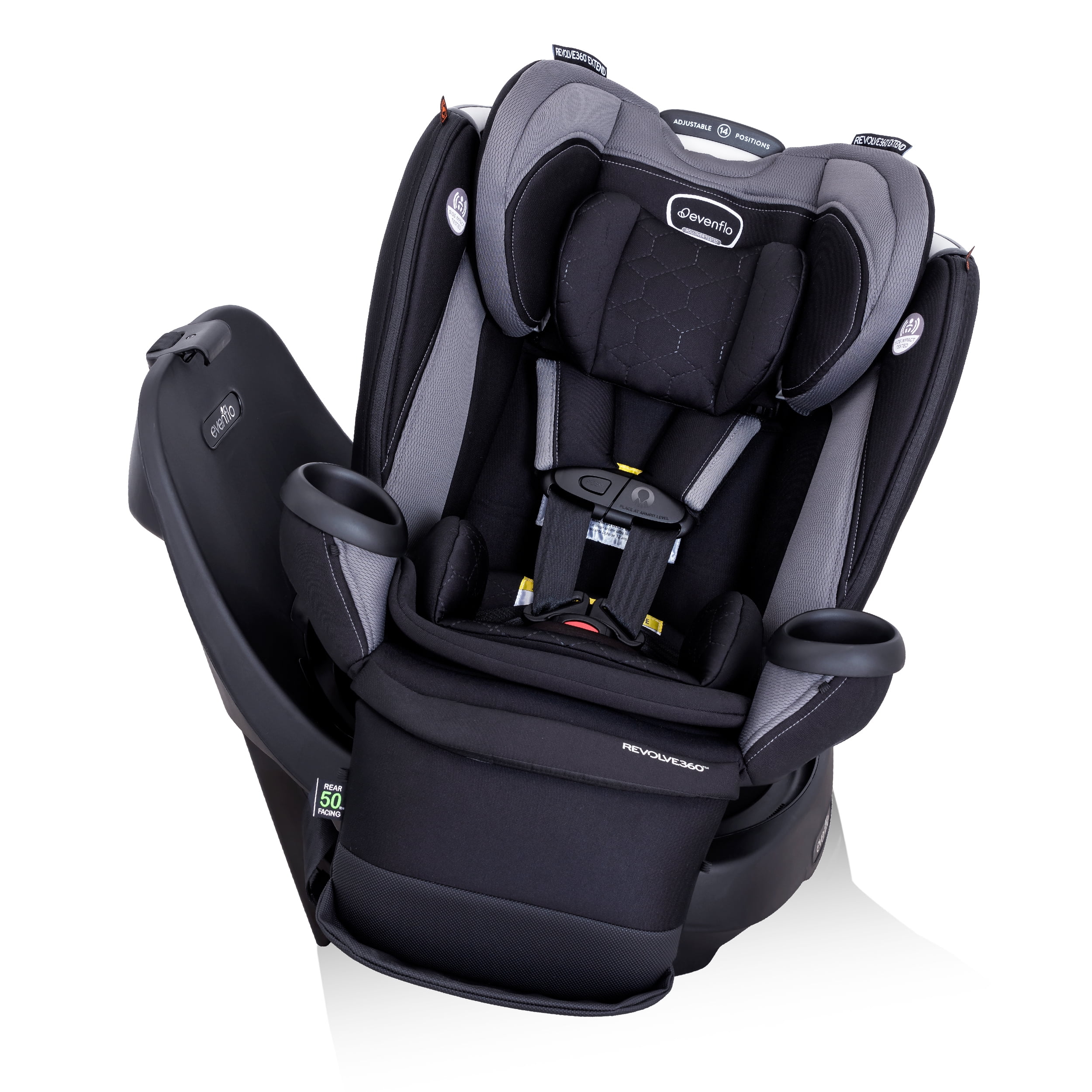 Revolve360 Extend All-in-One Rotational Car Seat with Quick Clean Cover (Revere Gray)