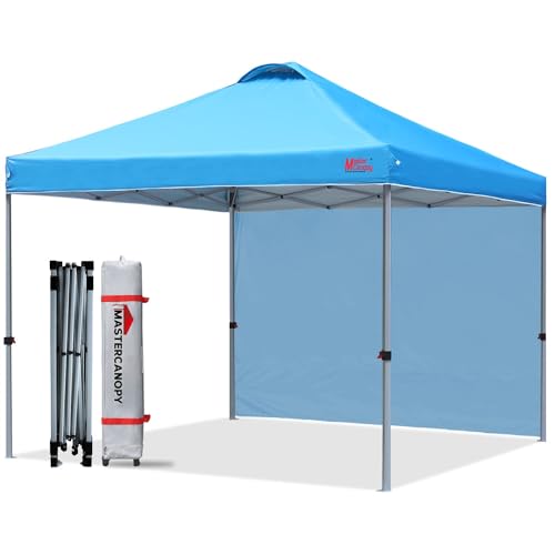 MASTERCANOPY Durable Pop-up Canopy Tent with 1 Sidewall (10'x10',White)