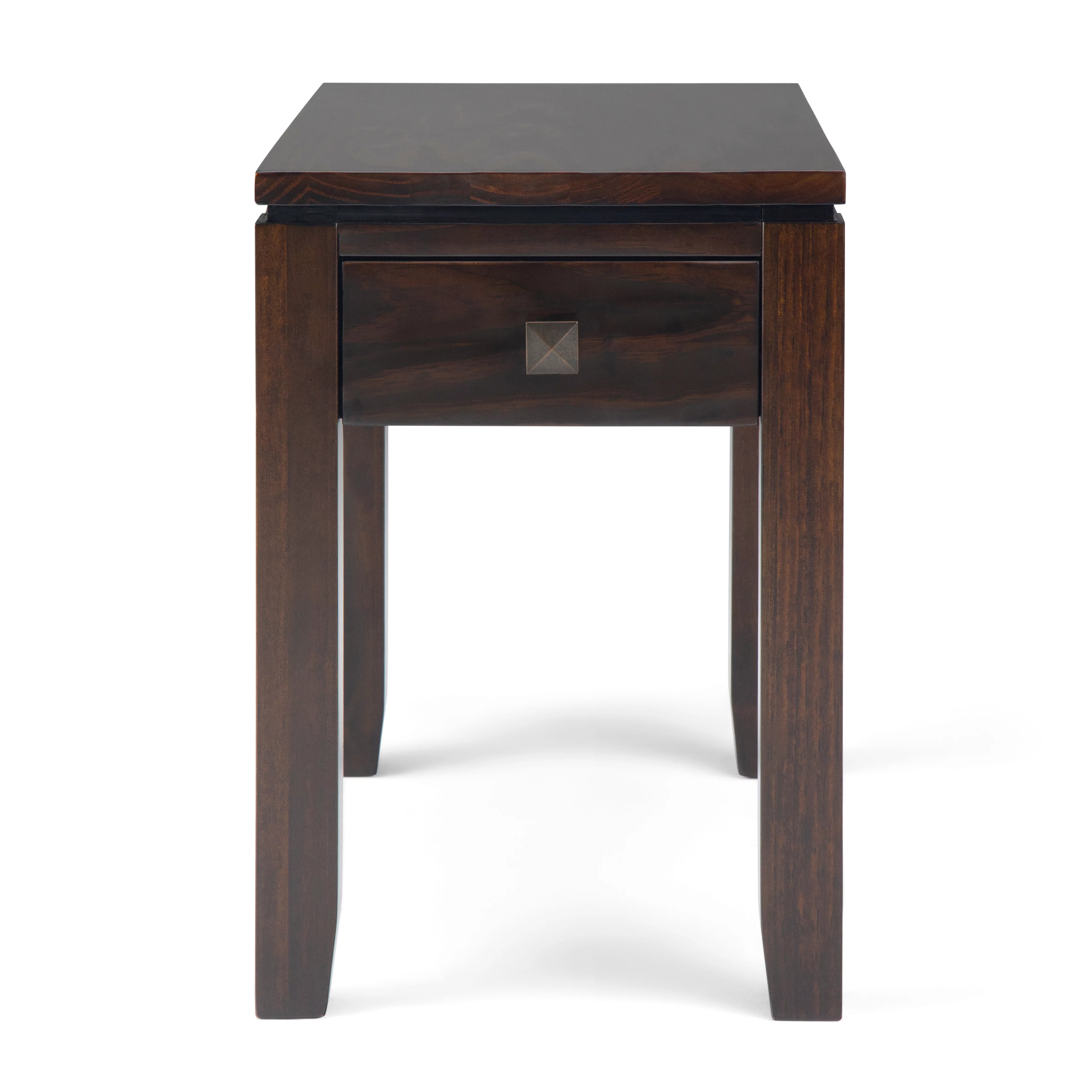 Cosmopolitan SOLID WOOD 14 inch Wide Rectangle Contemporary Narrow Side Table in Mahogany Brown