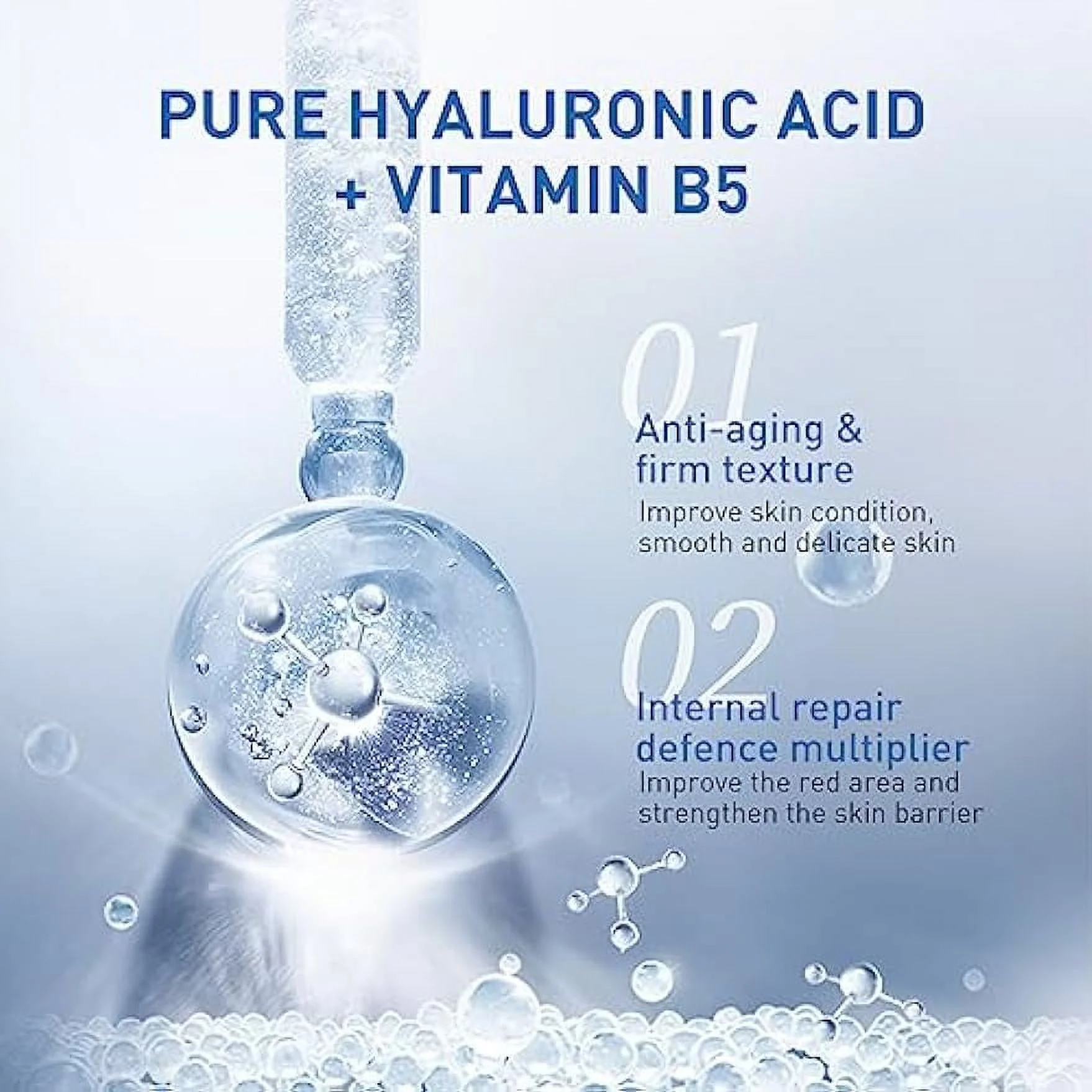 Face Anti Aging Serum, Hyalu B5 Serum, with Vitamin B5, Anti-Aging Serum for Fine Lines and Wrinkles, Hydrating Serum for Plumping and Repairing Dry Skin