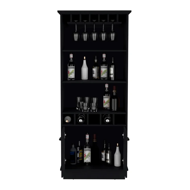 Dundee Bar Cabinet  Black Manufactured Wood
