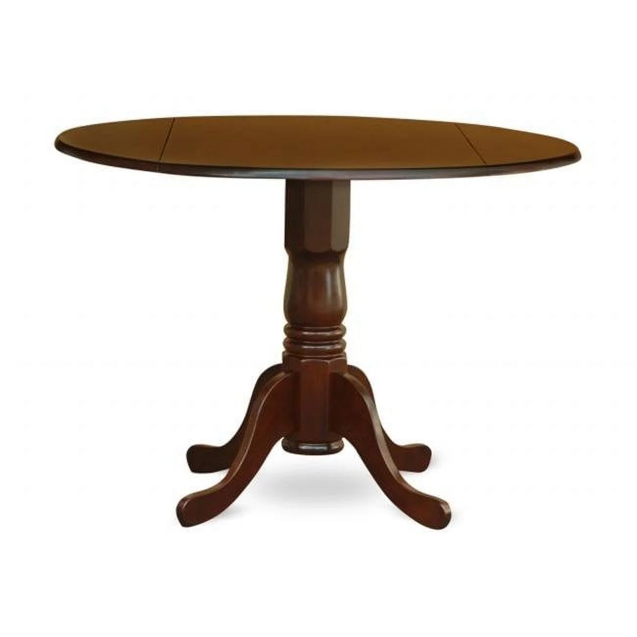 East West Furniture DLT-MAH-TP Dublin Kitchen Round Table with Two 9-in Drop-Leaves