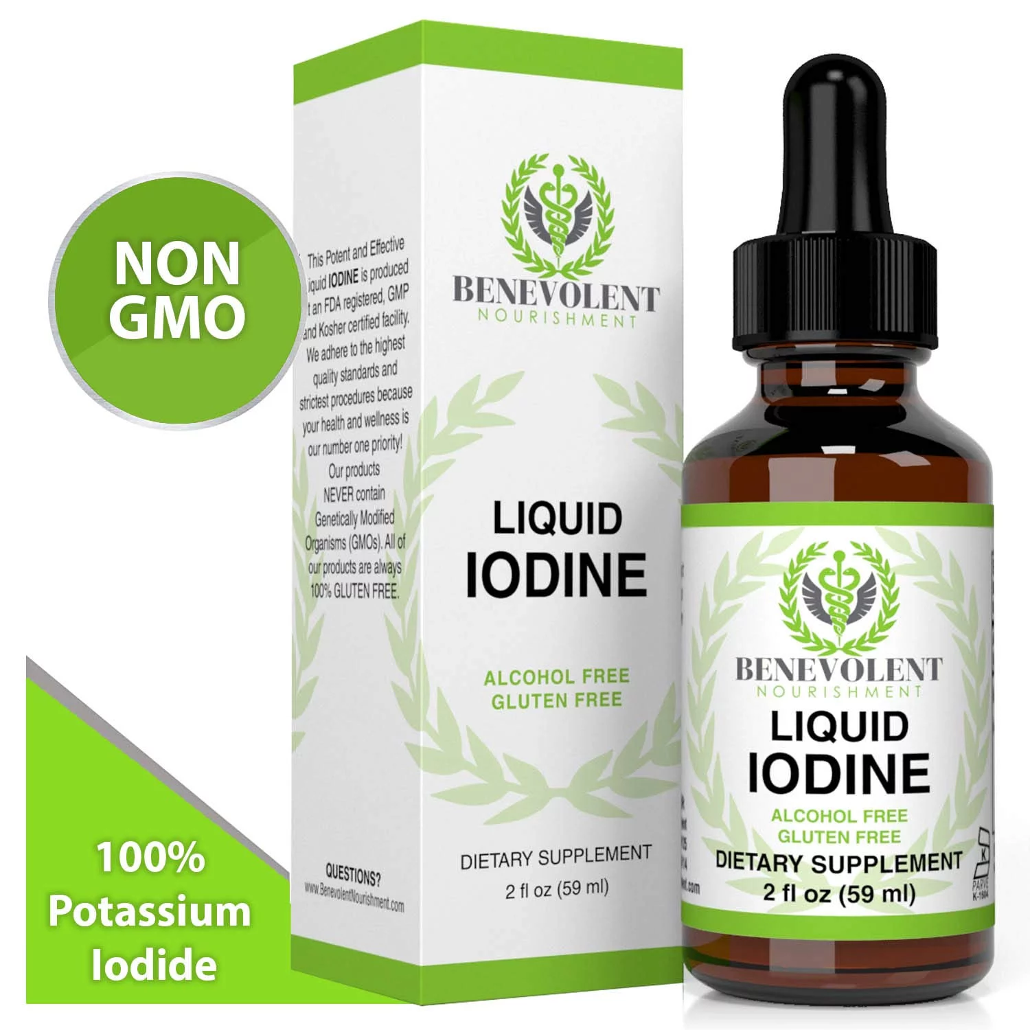 Liquid Iodine Potassium Drops - 1300 Servings | Large 2oz Bottle | Great Taste..