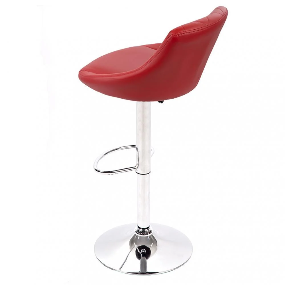 Air Lift Adjustable Swivel Bar Stools With Seat Back Pad, Set Of 2