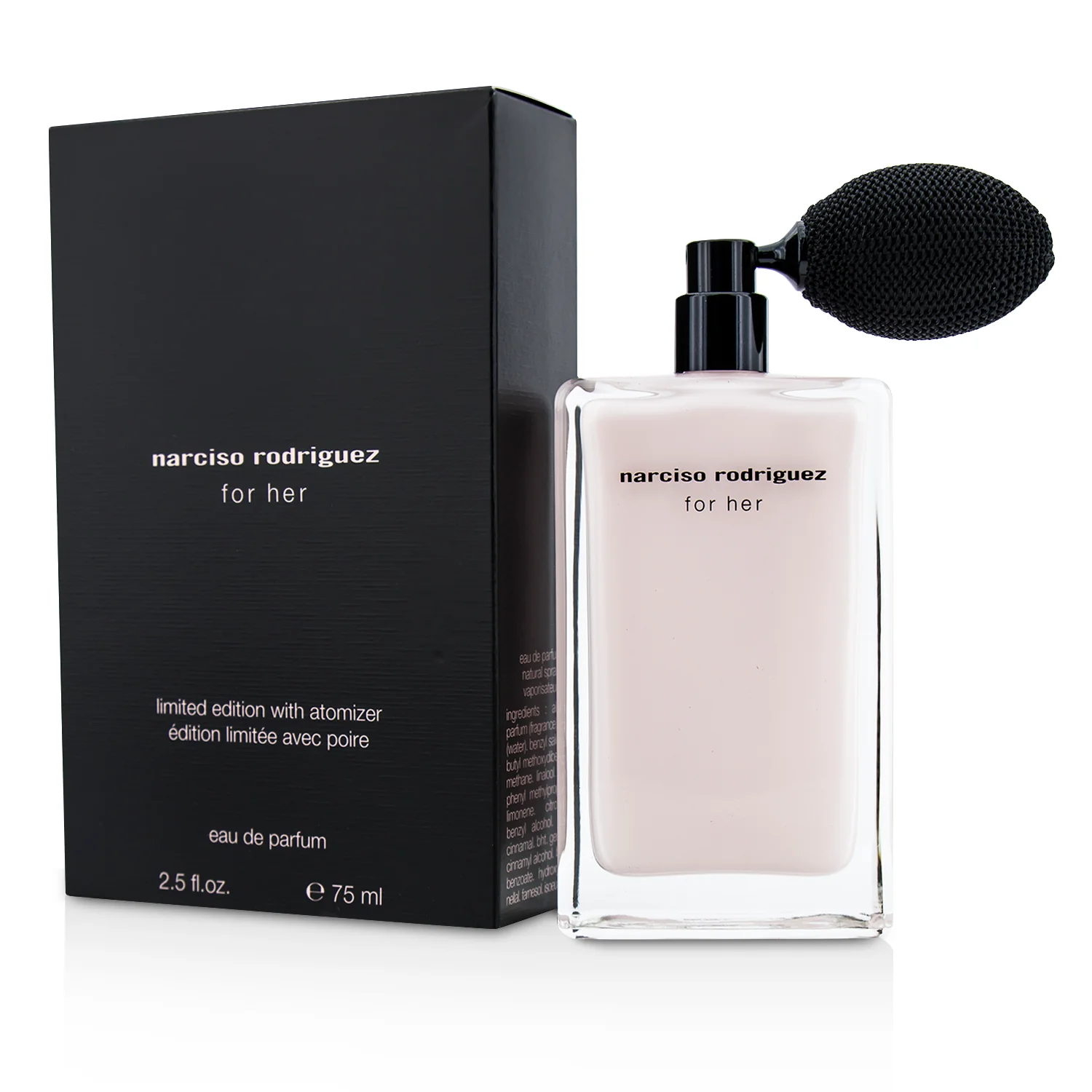 Narciso Rodriguez For Her Eau De Parfum with Atomizer (Limited Edition)  75ml/2.5oz