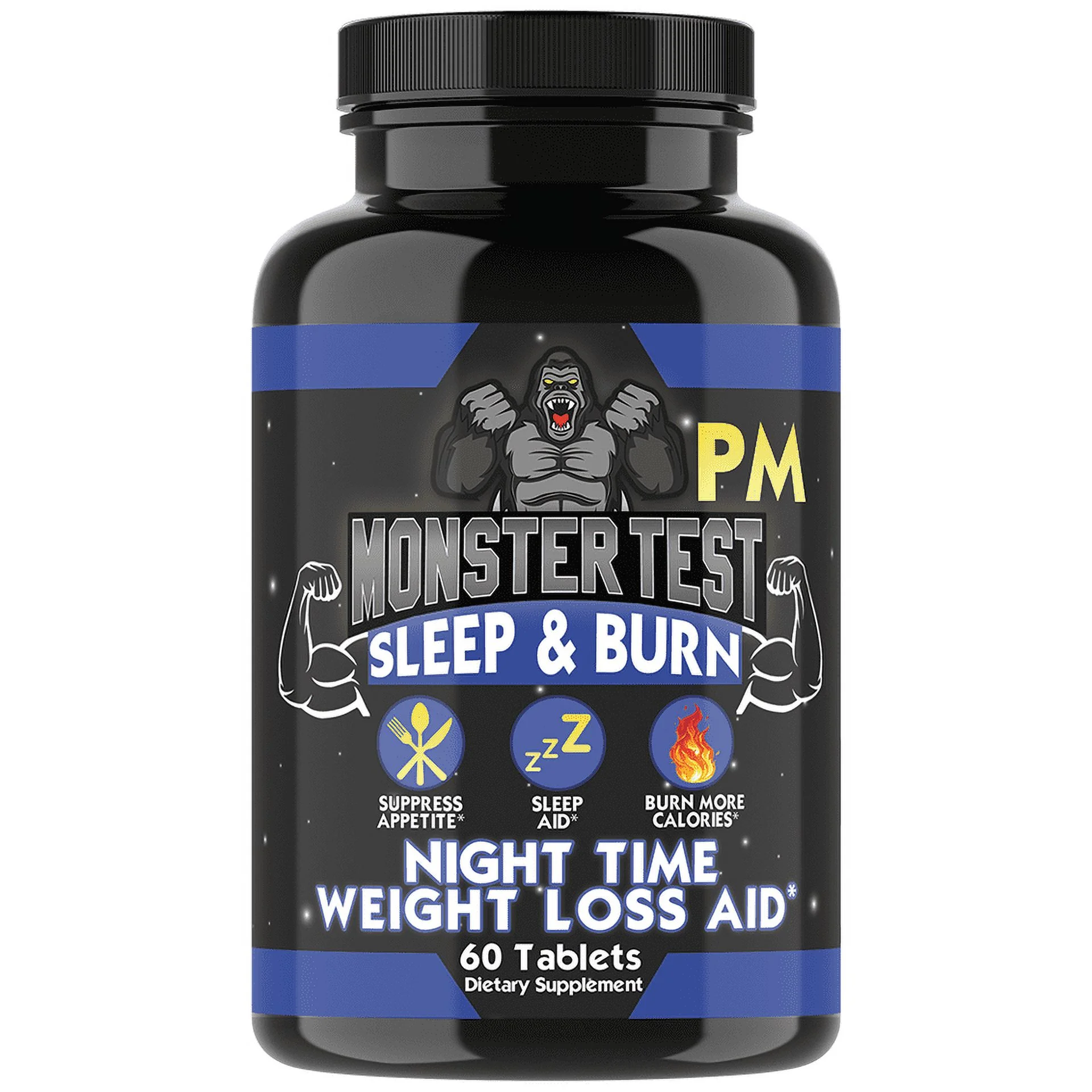 Monster Test Mens Fat Burner PM Night Time Weight Loss Diet Pill 60 Tablet
