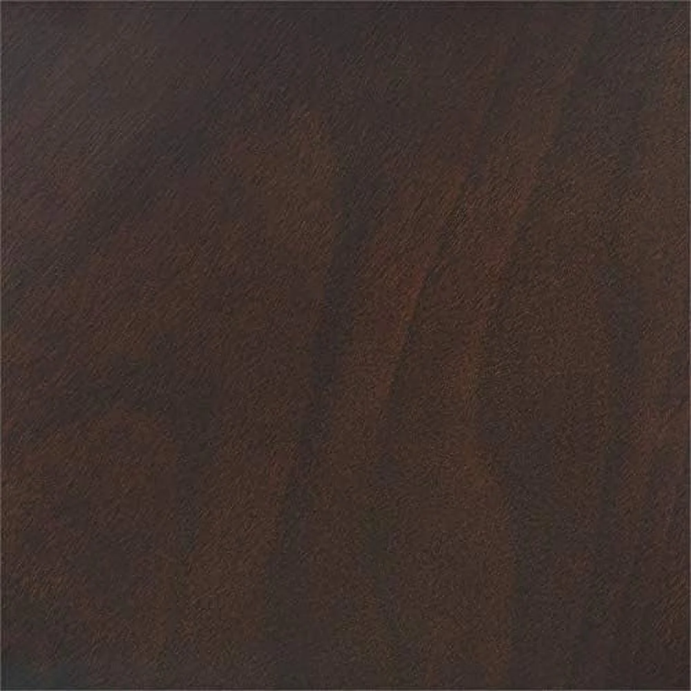 KHBIULIFE Round Traditional Wood End Table with Glass Top in Espresso