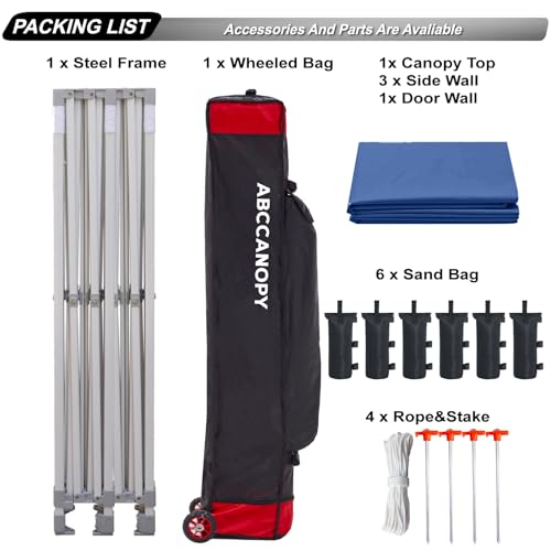 ABCCANOPY Easy Pop Up Canopy Tent with Sidewalls 10x10 Commercial -Series, White