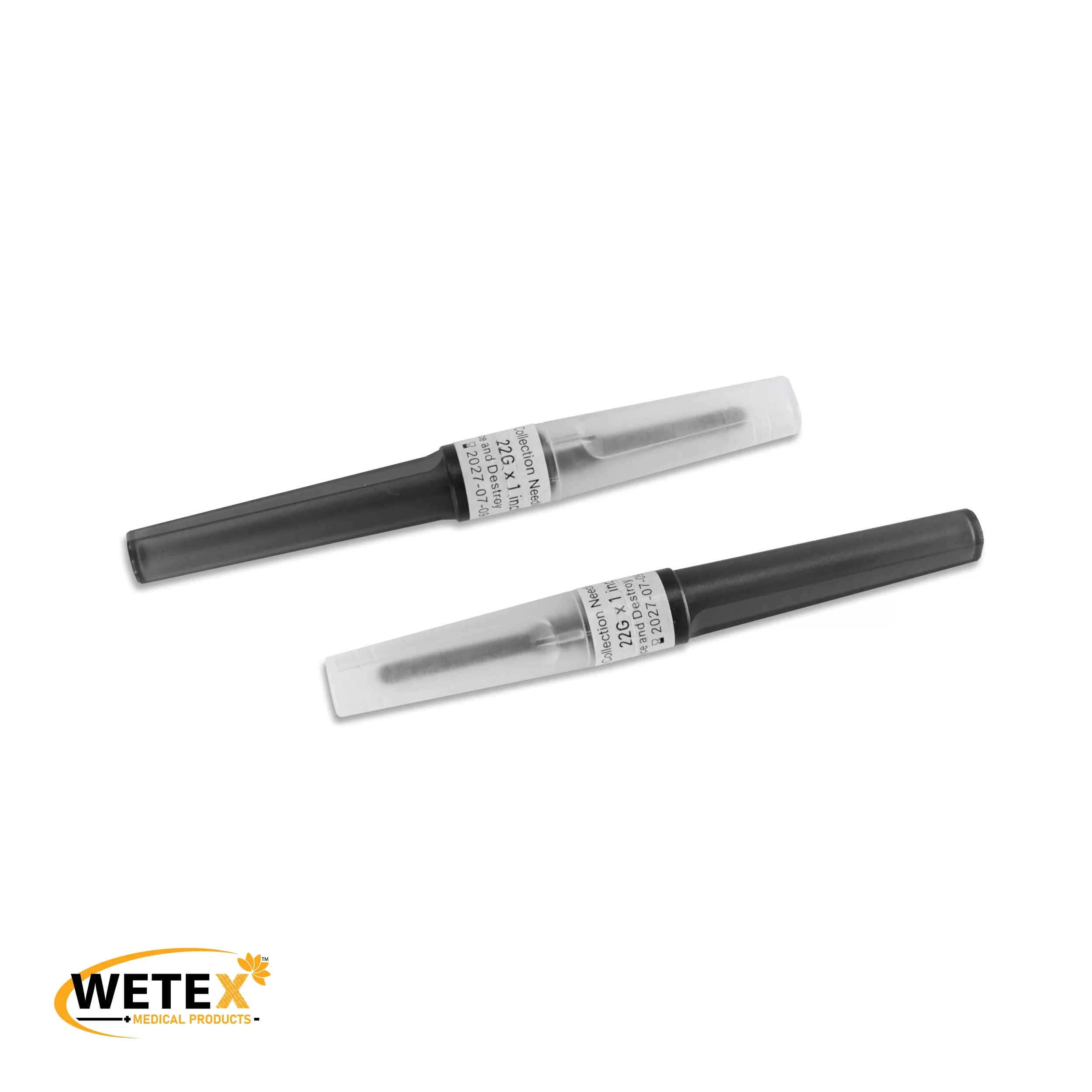 Wetex 1000pcs Blood Collection Pen Type, 22 Gauge x 1 inch, Exp 07/2027