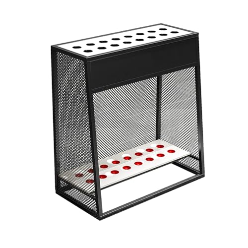 Floor Stand Pool Stick Holder - Metal Corner Rack for Space Saving Cue Storage - Free Standing Billiard Accessory for Home, Club, Bar - Gold Finish (32 x 35 x 70 cm)