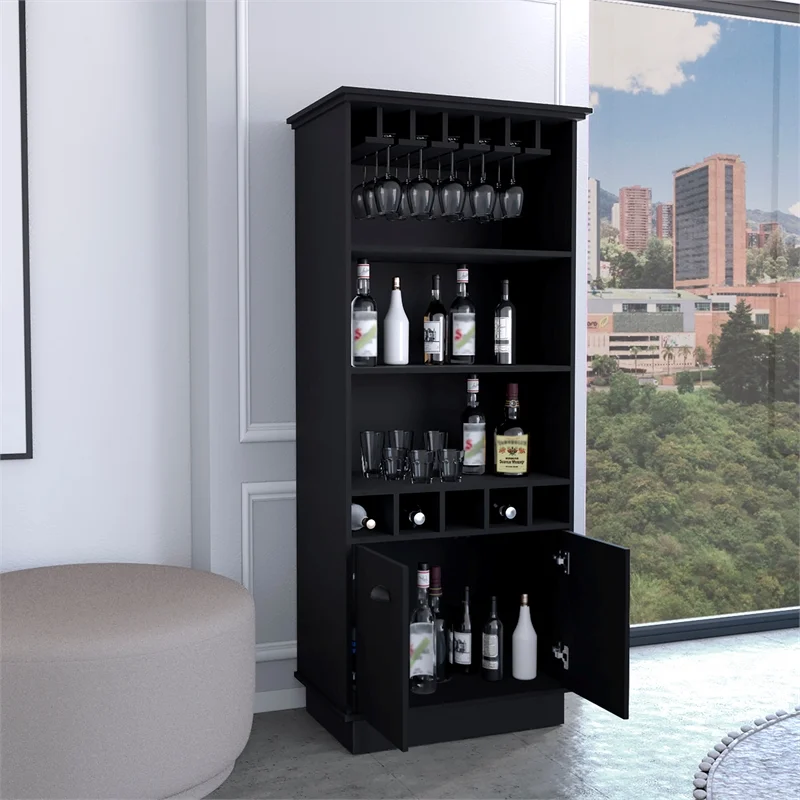Dundee Bar Cabinet  Black Manufactured Wood