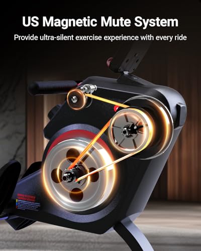 HARISON Rowing Machines for Home, Magnetic Rower Machine with US Mute System, Bluetooth, App Supported, Smooth & Quiet Slide Rail,350 LB Weight Capacity and Free Courses