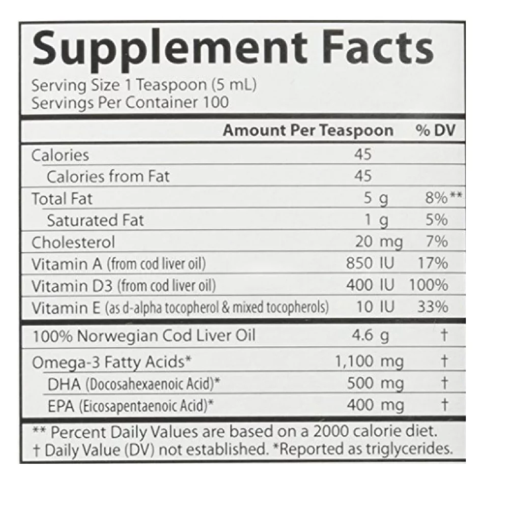 Carlson Labs Code Liver Oil, Natural Lemon Flavor 8.40 oz (Pack of 3)