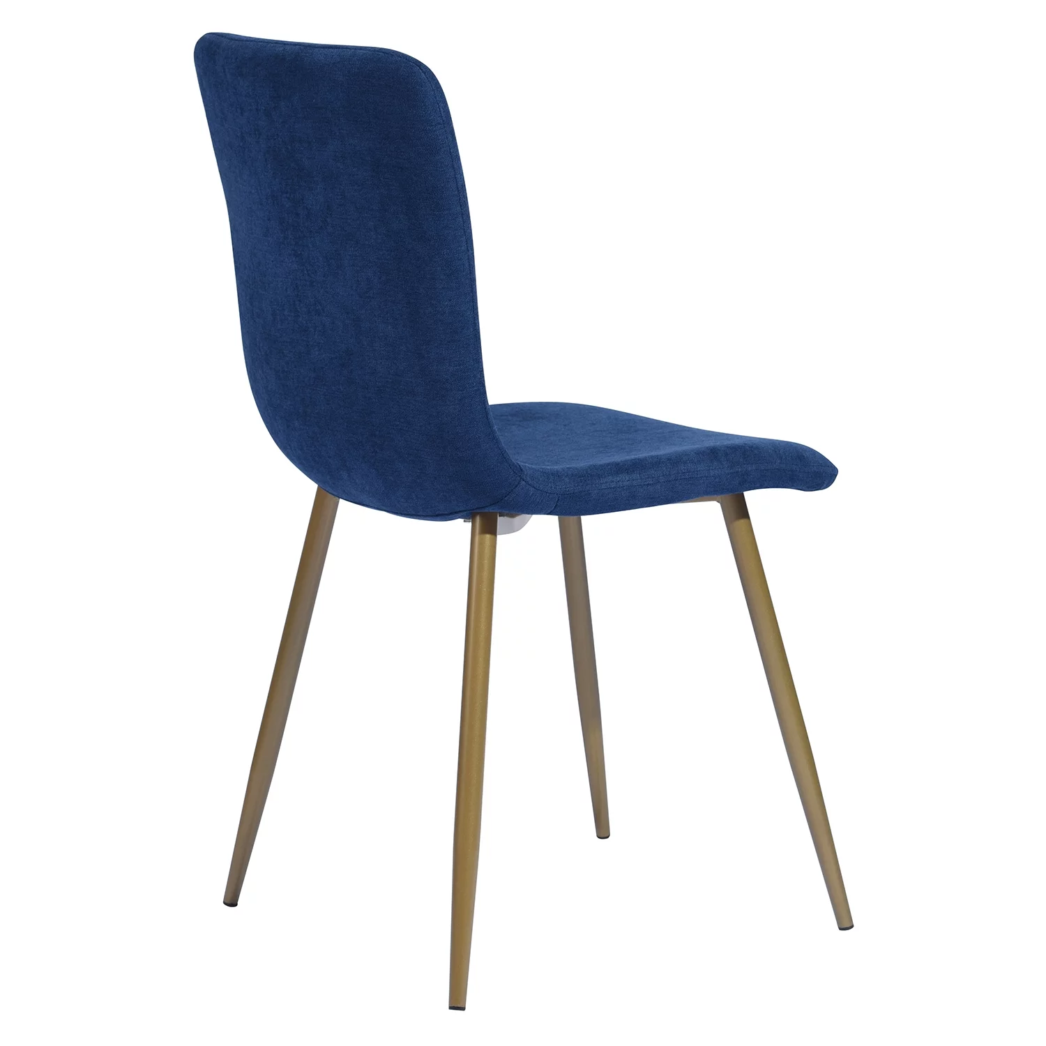 Homy Casa Modern Dining Chairs Set of 4, Upholstered Velvet Fabric Side Chairs with Gold Metal Legs, Navy Blue
