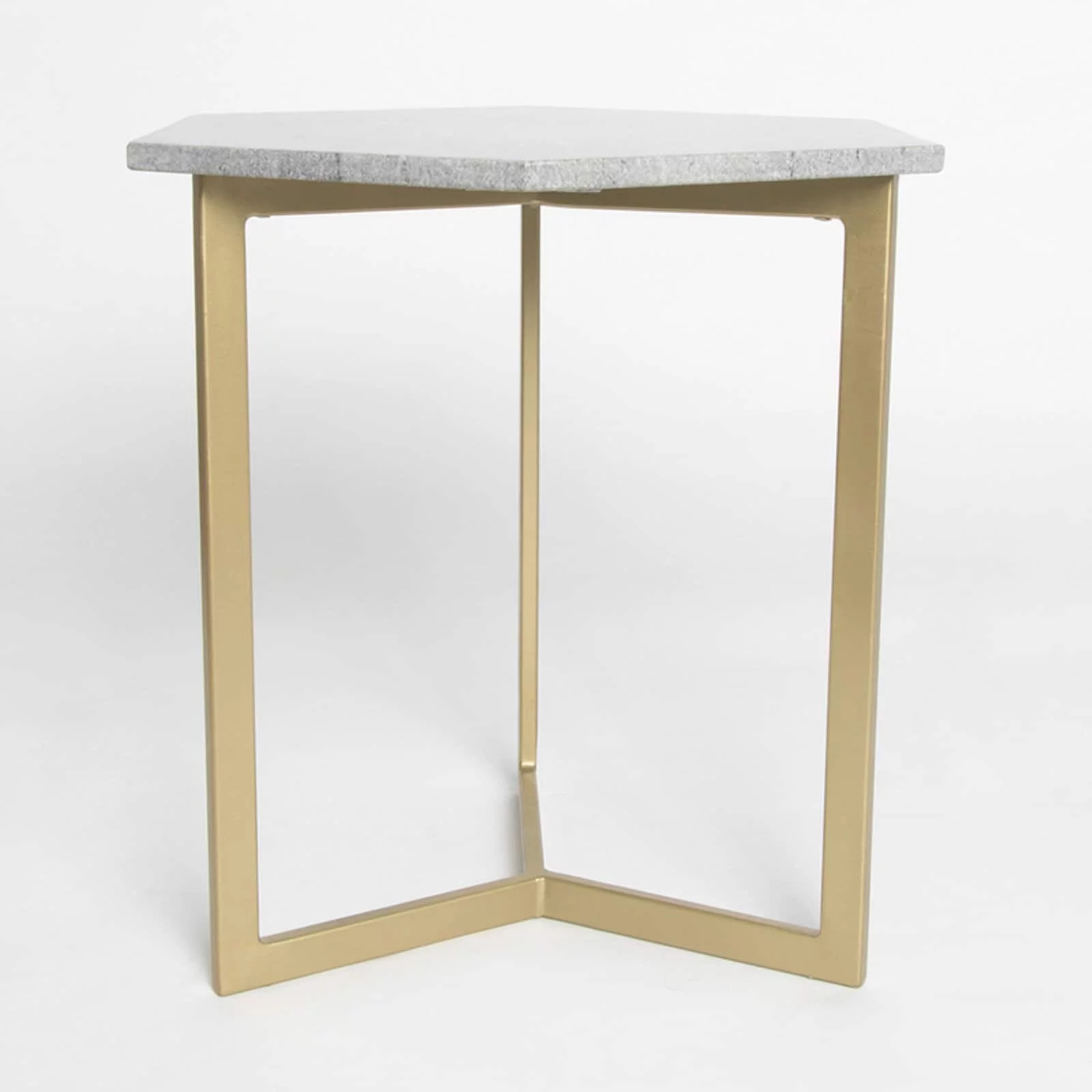 Best Home Fashion Prince Hexagon Marble Top Accent Table
