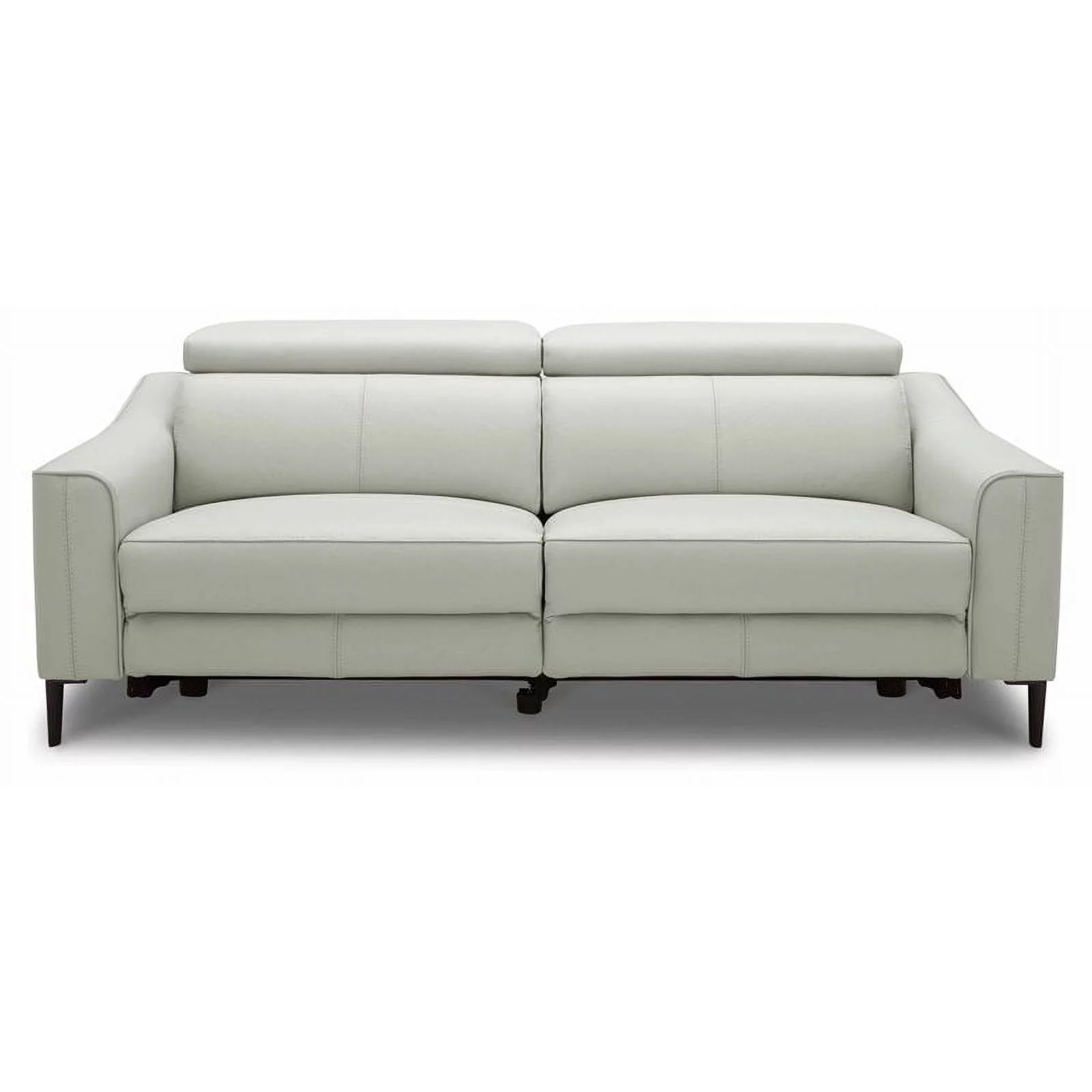 Divani Casa Eden Modern Metal and Leather Upholstered Sofa in Gray