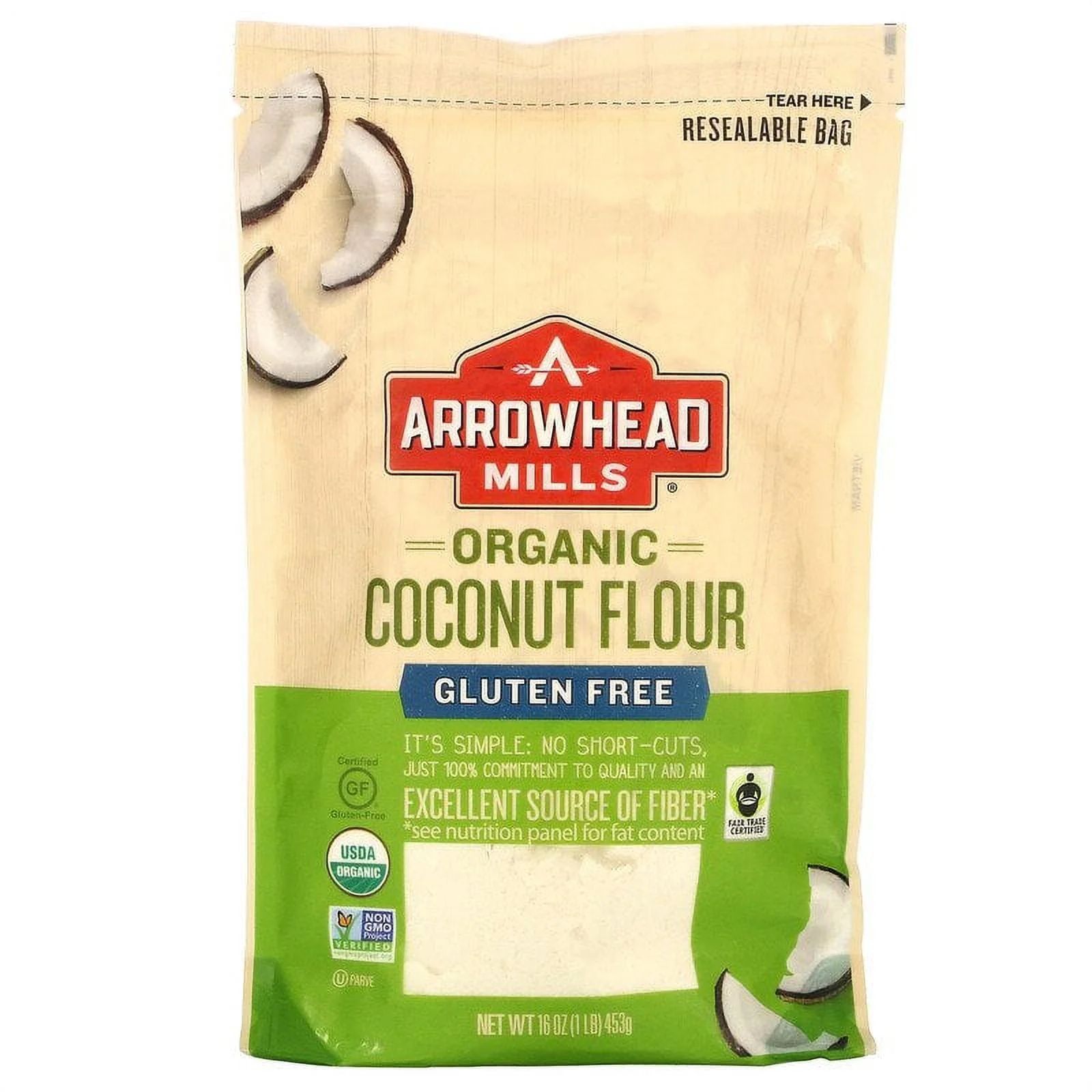 Arrowhead Mills Organic Coconut Flour Gluten Free 16 oz Pack of 4