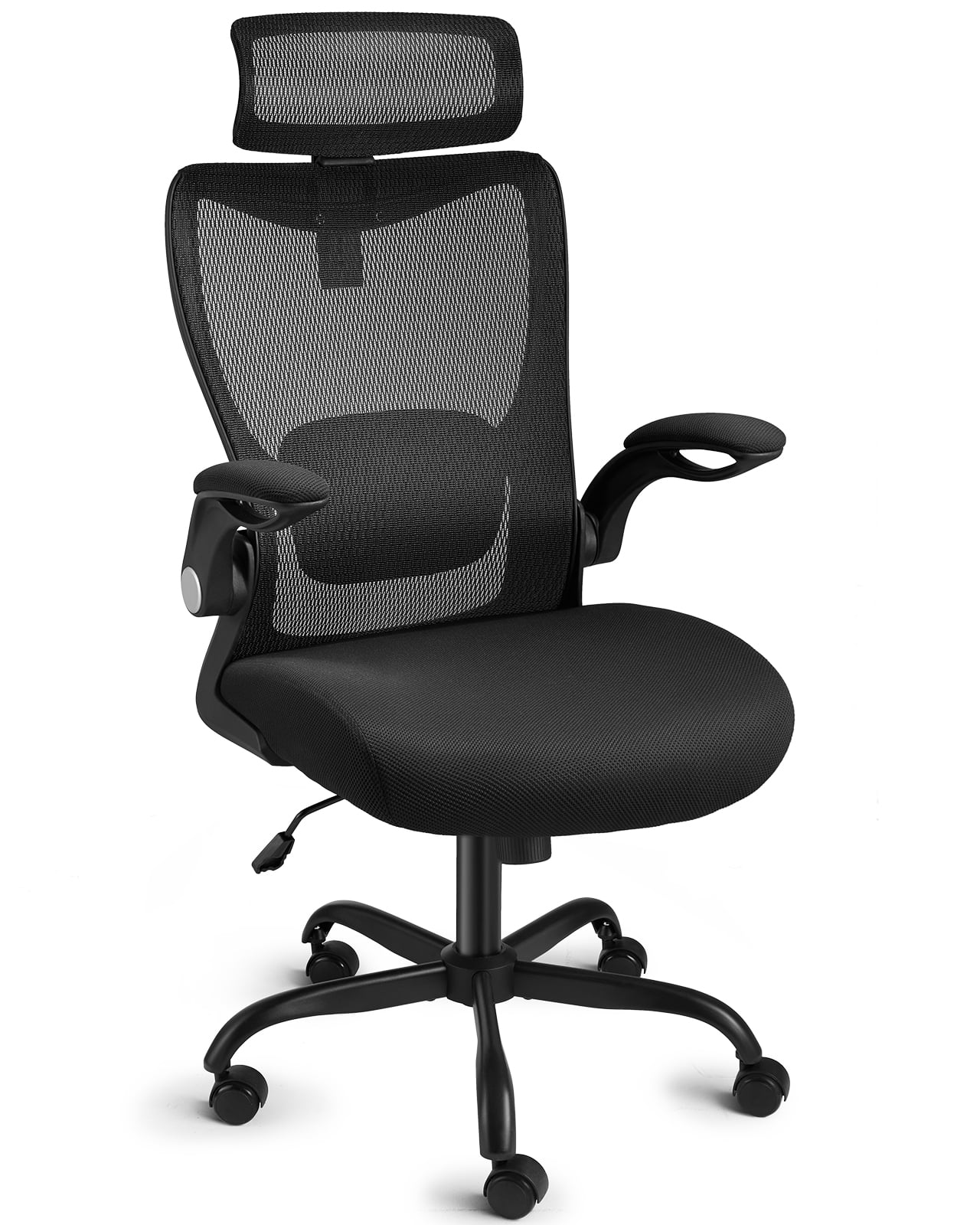High Back Mesh Ergonomic Office Chair Home Desk Chair Computer Chair with Adjustable Lumbar Support & Headrest, Flip-Up Armrests, and Adjustable Height,Tilt Lock Function