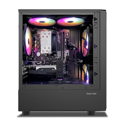 Gaming PC Desktop Computer, AMD Ryzen 5 5500 up to 4.2GHz, Radeon RX 550 4GB, 16G DDR4 RAM, 1TB NVME SSD, WiFi 5.0, Prebuilt Gaming PC Tower Computer with RGB Fan