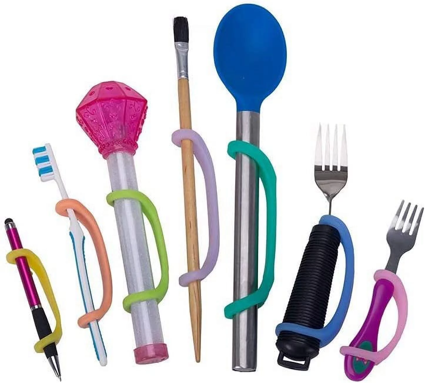 EazyHold Therapist/Teacher Grip Assist (7 Pack) Universal Cuff- Adaptive Utensils
