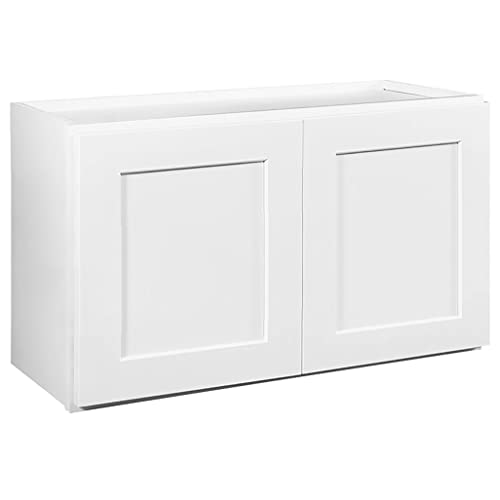 Brookings Shaker Unassembled Bridge Wall Kitchen Cabinet W3018, 30 W x 12 D x 18 H, Painted White with Sherwin Williams®, Solid Wood – Design House, 561662