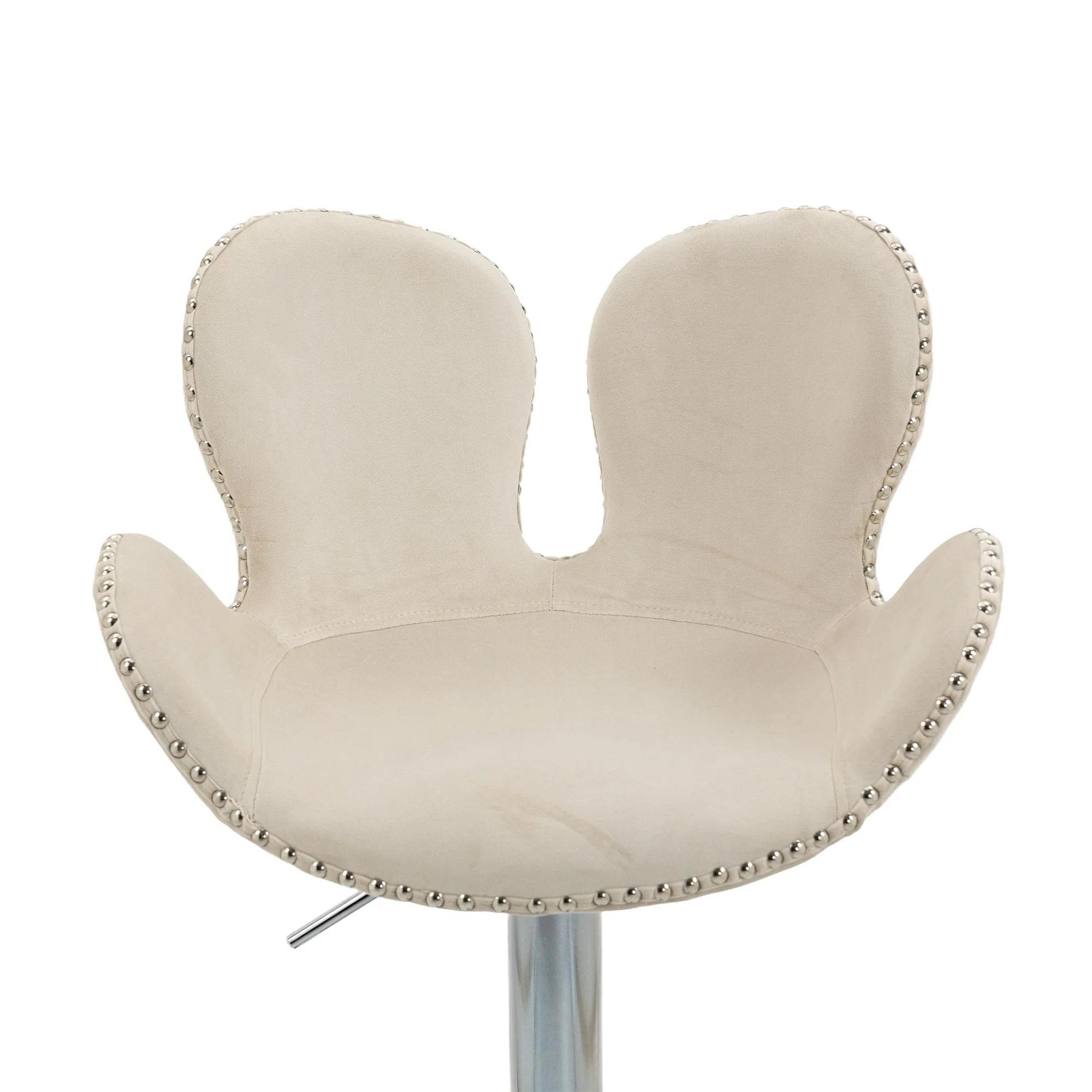 Clove Bar Stools with Back and Footrest  - Beige Set of 2