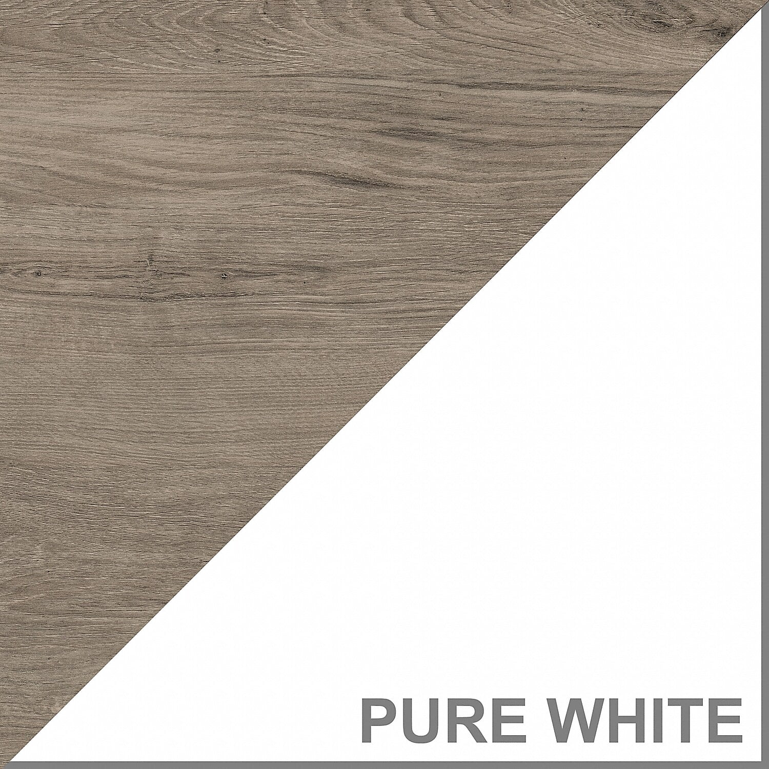 Fairview 60W L Shaped Desk with Bookcase in White and Gray - Engineered Wood