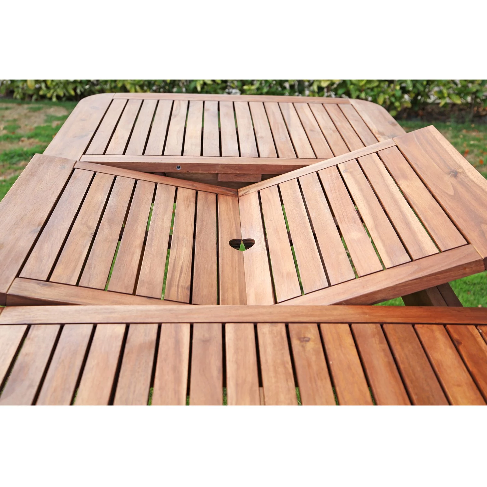 Acacia Wood Patio Extendable Dining Table, Brown