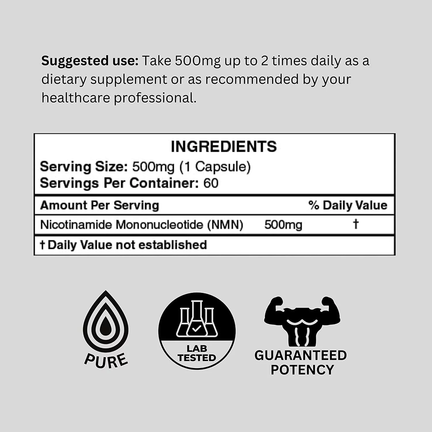 Nicotinamide Riboside (NR) Capsules 30ct/500mg NAD+ Boosting Supplement