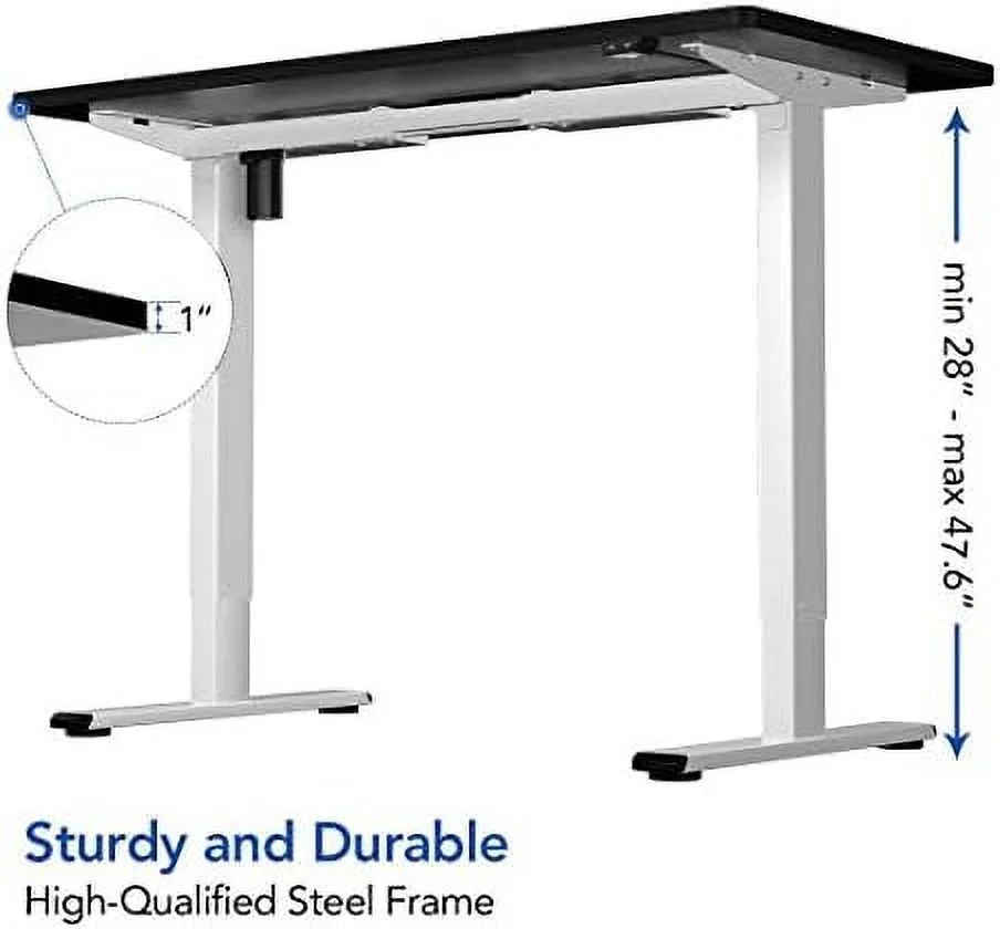 HJZBNONE Adjustable Height Desk 40 x 24 Inches Small Standing Desk for Small Space Electric Sit Stand Home Office Table Computer Workstation (Black Frame + Black Desktop)
