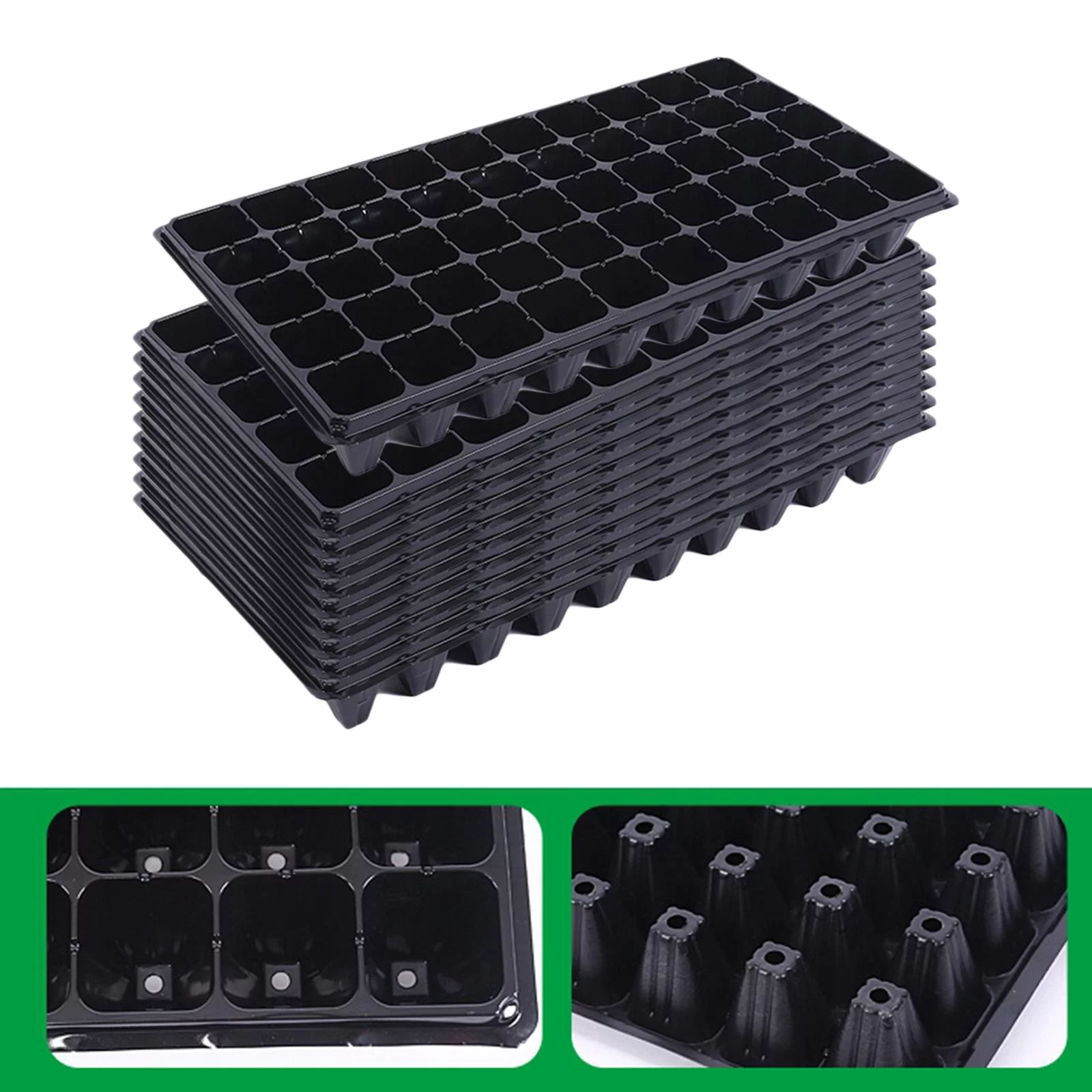 10 Pieces Seedling Trays, Seedling Starter Trays,Pet ,Microgreens Trays ,Durable Growing Trays with Holes, Propagation Tray 100g