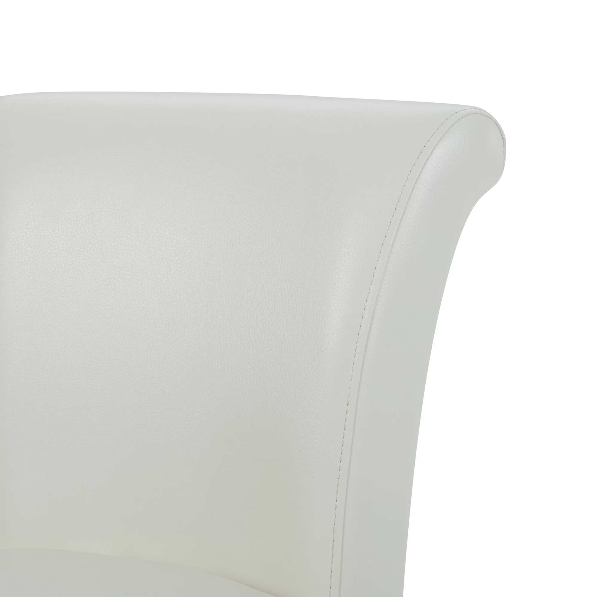 CHITA 26 in Upholstered Swivel Counter Bar Stools with Back&Wood Legs Set of 2, Faux Leather in White