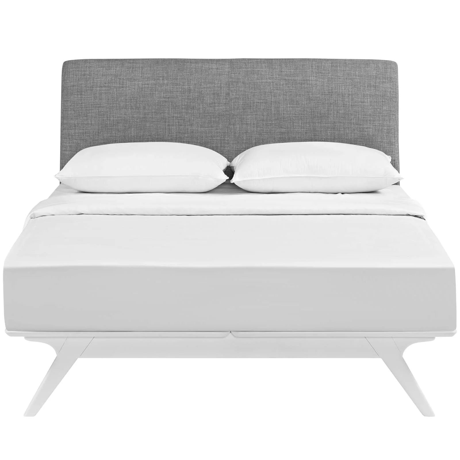 Modway Tracy King Bed in White Gray