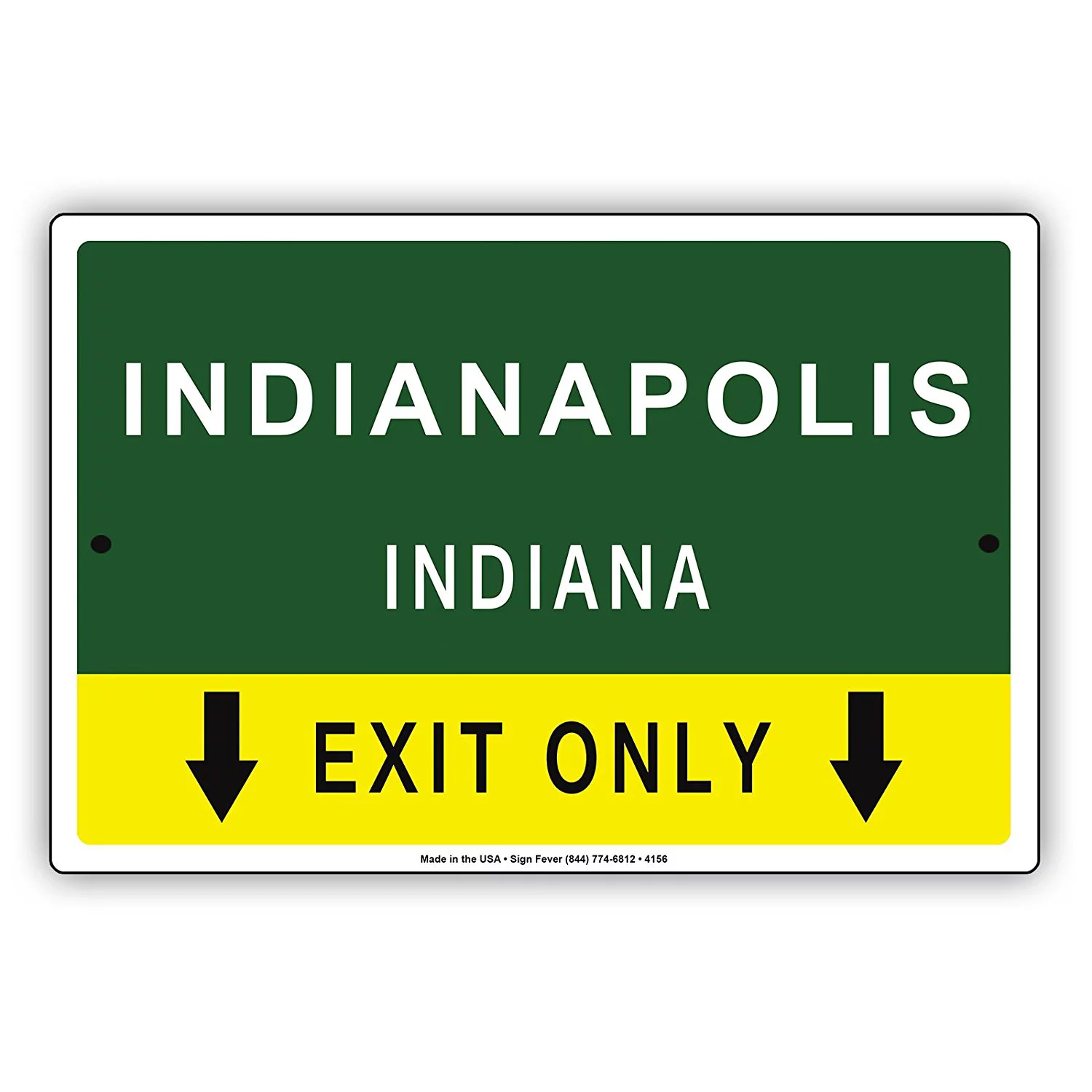 Indianapolis Indiana Exit Only With Pointer Arrow Direction Way Road Signs Alert Caution Warning Aluminum Metal Sign 18