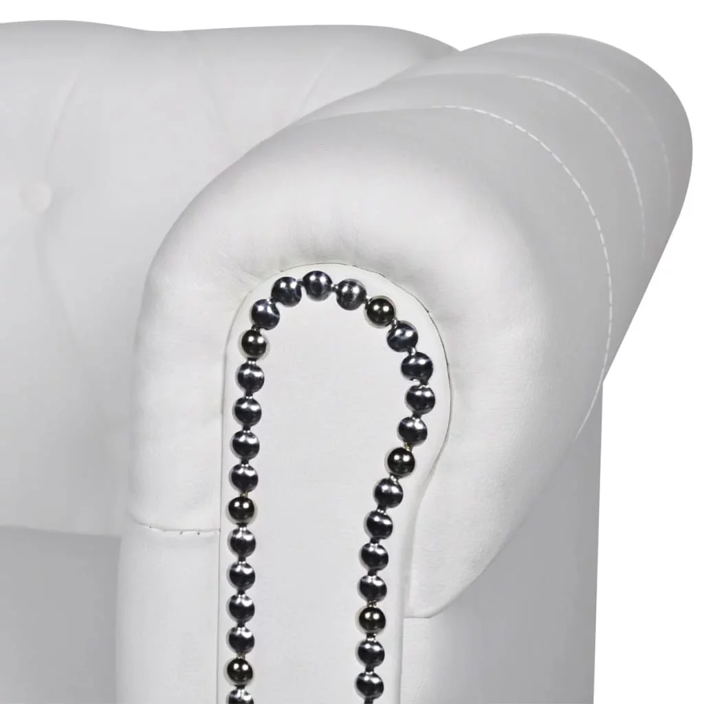 Chesterfield 2-Seater Artificial Leather White