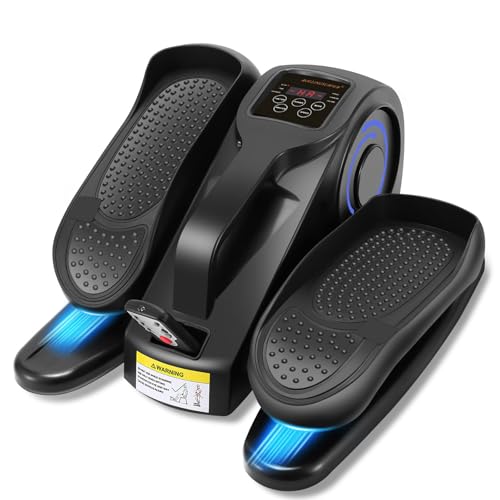 Under Desk Elliptical Machine, Adjustable Speeds Electric Trainer with Remote, Portable Seated Pedal Leg Exerciser for Teens Seniors and Adults