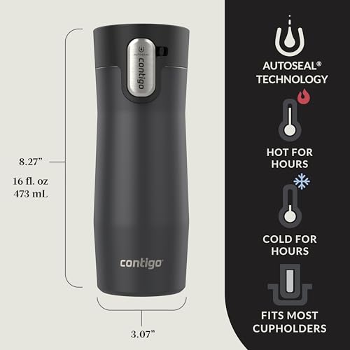 Contigo AUTOSEAL West Loop Vacuum-Insulated Stainless Steel Travel Mug with Easy-Clean Lid 20 oz Sake