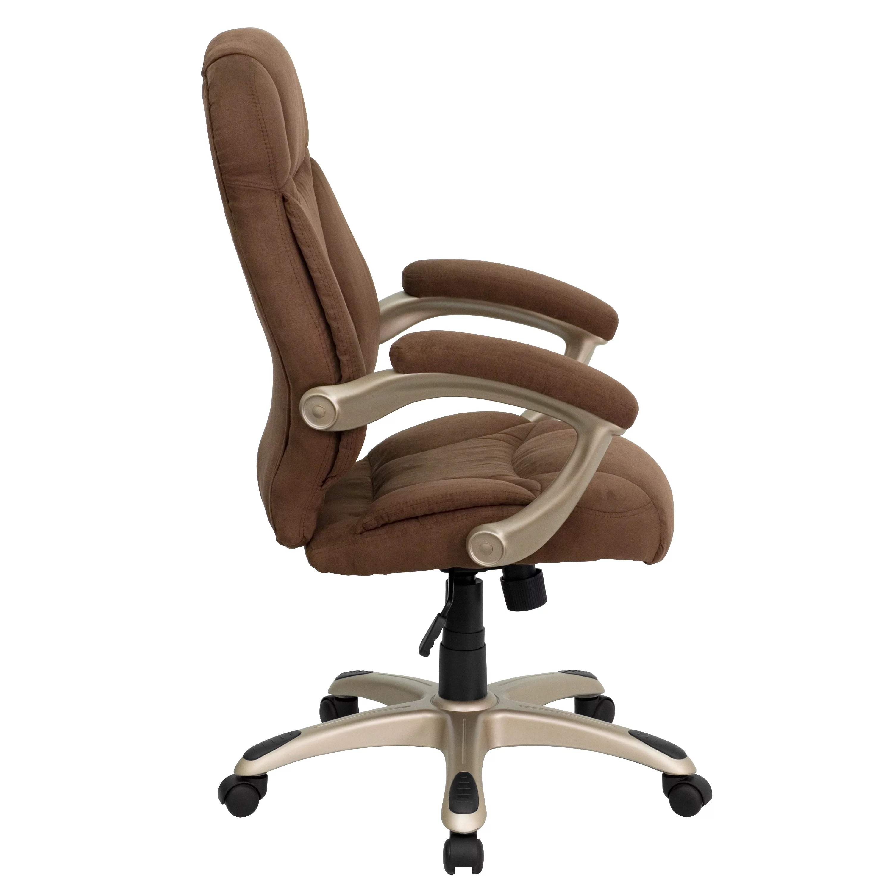 Emma + Oliver High Back Brown Microfiber Executive Swivel Ergonomic Office Chair with Arms