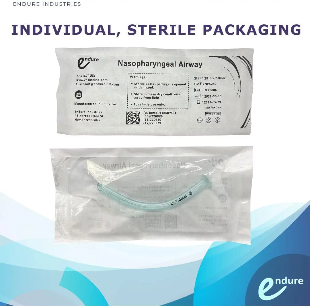 Endure Industries Naso Airway Tube with Lubricating Jelly, Box of 10 (28 FR)