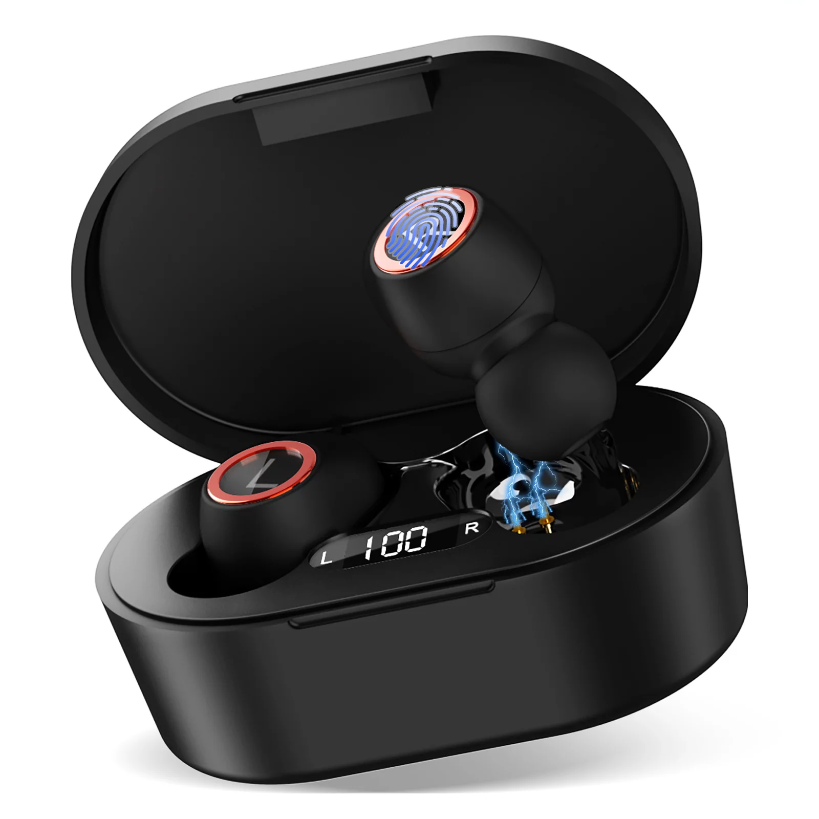 UX923 Wireless Earbuds Bluetooth 5.0 Sport Headphones Premium Sound Quality Charging Case Digital LED Display Earphones Built-in Mic Headset for Oppo Find X2 Neo