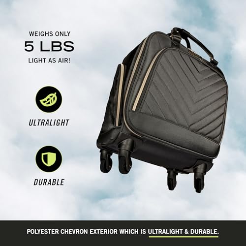 Kenneth Cole REACTION Chelsea Chevron Quilted Luggage, Black, 24-Inch Checked