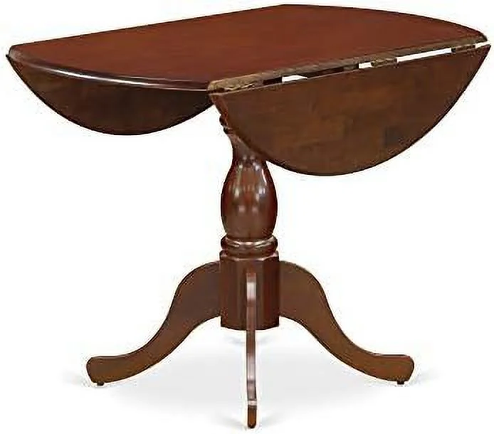KHBIULIFE DMT-MAH-TP Dublin Kitchen Table -  Round Dining Table Top with Dropleaf & Pedestal Base  42x42 Inch  Mahogany