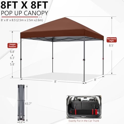 ABCCANOPY Pop Up Canopy - Outdoor Patio Portable Canopy Tent Heavy Duty for Backyard and Deck with 4 Sandbags(White, 10x10)